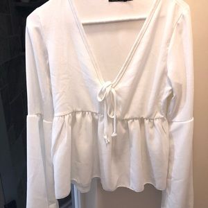 White sheer shirt, brand new